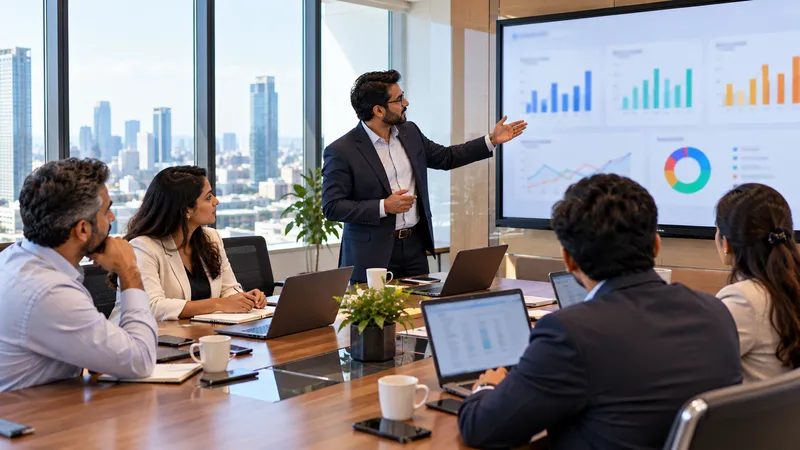 Executives reviewing consolidated results across multiple companies in one ERP