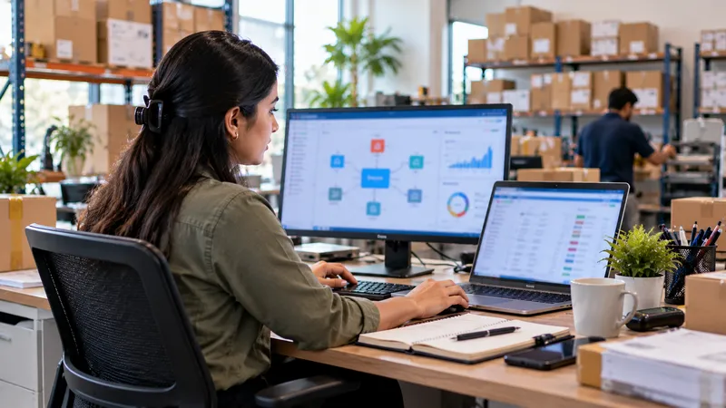 Coordinator syncing e-commerce, shipping and accounting systems with the ERP